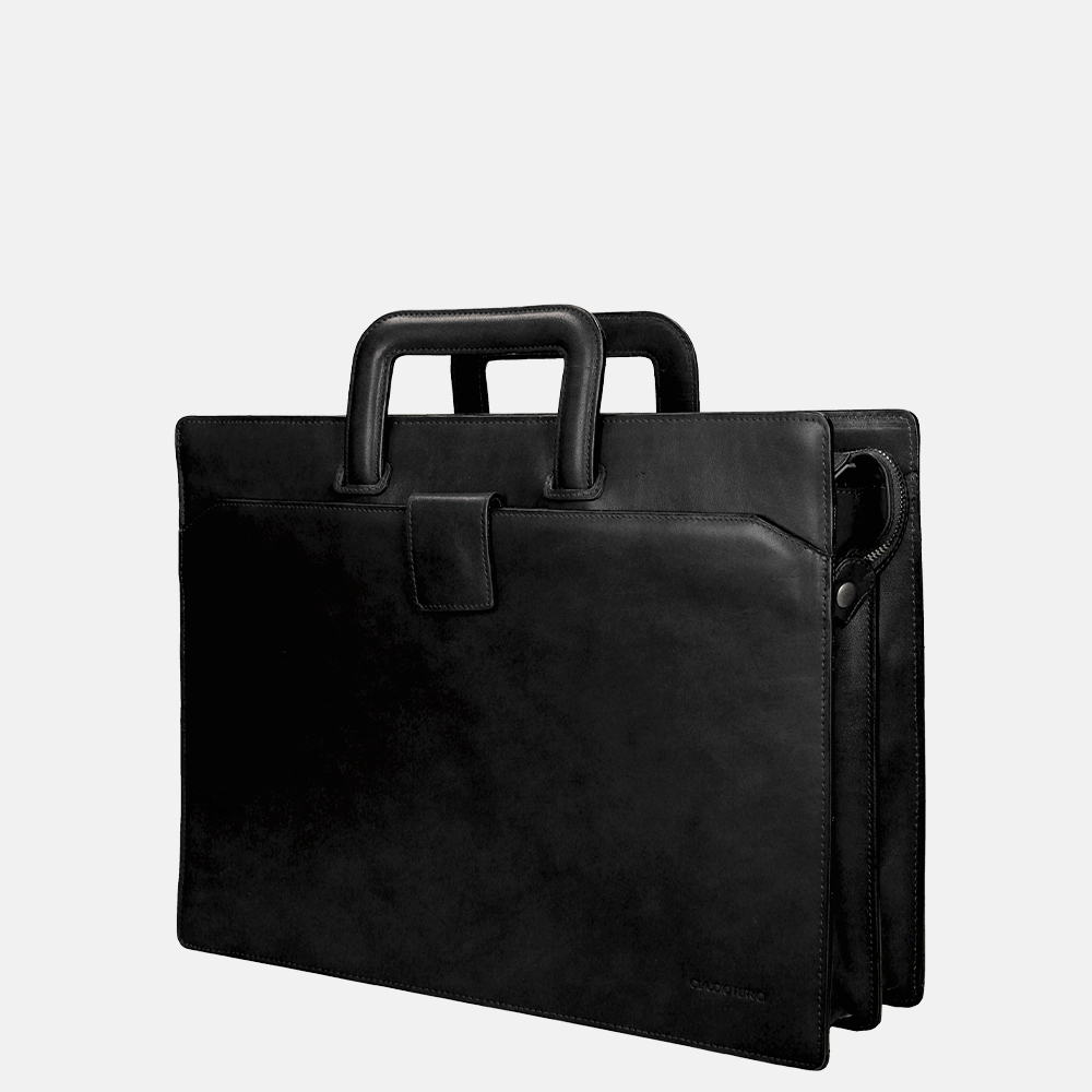 Claudio Ferrici Classico laptoptas 15.6 inch L black bij Duifhuizen